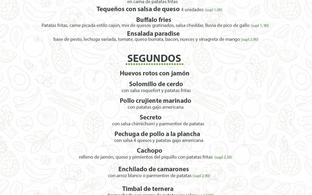 Menú del día en Aires de Trapiche Max Center